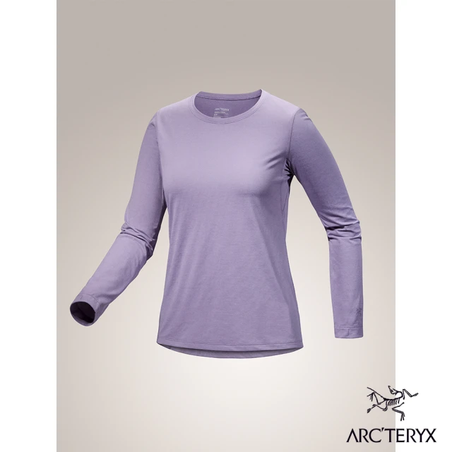 Arcteryx 始祖鳥 女 Taema 快乾長袖圓領衫(藍香雜紫)