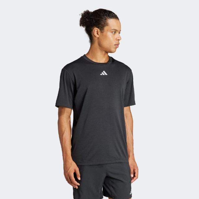 【adidas 愛迪達】上衣 男款 短袖上衣 運動 HIIT 3S MES TEE 黑 IL7128