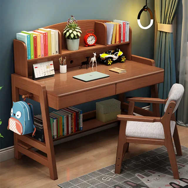 【HappyLife】實木可升降兒童書桌 100公分 Y10764(電腦桌 工作桌 餐桌 桌子 木桌 實木桌 木頭桌 辦公桌)