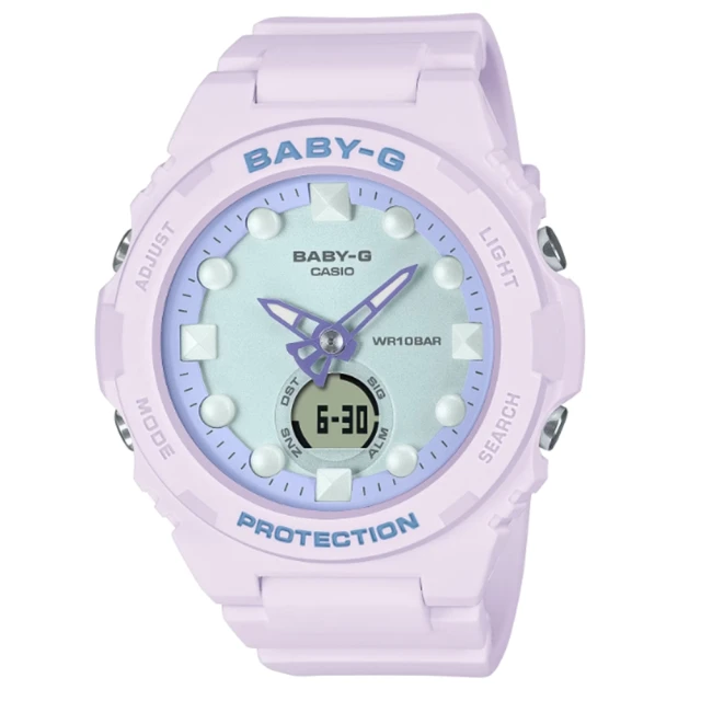 CASIO 卡西歐 BABY-G 未來風 夢幻色彩雙顯錶款 紫 BGA-320FH-4A_42.4mm