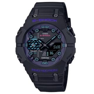【CASIO 卡西歐】G-SHOCK 藍芽 未來感配色 科幻世界 多功能雙顯錶款 黑 GA-B001CBR-1A 46mm