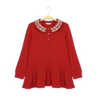 【Kinloch Anderson】甜美格紋領長板裙襬長袖上衣 金安德森女裝(KA0375304 紅/寶藍)