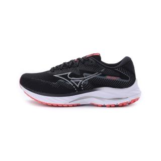 【MIZUNO 美津濃】WAVE RIDER 27 慢跑鞋 黑橘紅 女鞋 J1GD230672