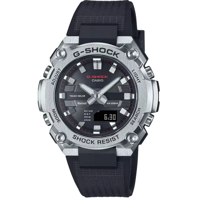 【CASIO 卡西歐】G-SHOCK 纖薄太陽能藍芽手錶 開學(GST-B600-1A)