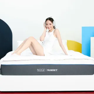 【Lunio】NoozSunset單人加大3.5尺乳膠床墊＋枕(英國工藝舒緩腰酸  專為台灣人所打造 亞馬遜銷售破十萬張)