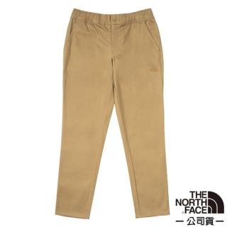 【The North Face】女 戶外舒適休閒九分褲 亞洲版型.機能休閒褲.運動褲(5AYH-PLX 卡其色 V)
