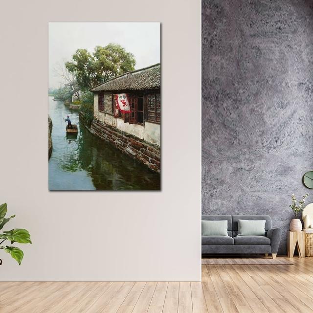【御畫房】江南水鄉 國家一級畫師手繪油畫60×90cm(VF-29)