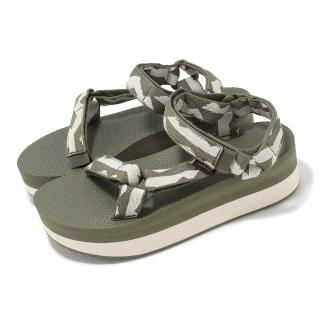 【TEVA】涼鞋 W Flatform Universal 女鞋 平衡綠 厚底 輕量 環保材質 涼拖鞋 休閒鞋(1008844BBOV)