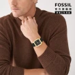 【FOSSIL 官方旗艦館】Inscription款 簡約復古方型指針手錶 矽膠錶帶 42MM(兩色可選)