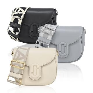 【MARC JACOBS 馬克賈伯】THE J MARC SADDLE 牛皮磁扣翻蓋斜背馬鞍包(小/多色選)