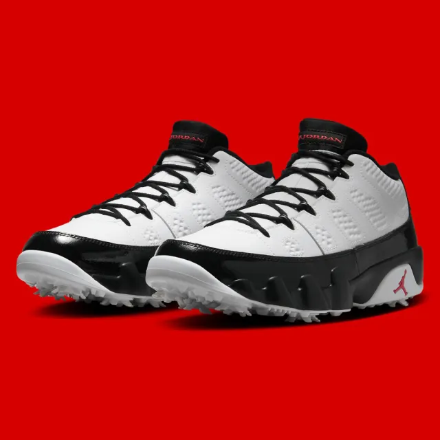 【NIKE 耐吉】休閒鞋 AIR JORDAN 9 GOLF TRUE RED 黑白紅 男款 FJ5934-100(高爾夫 高爾夫球鞋)