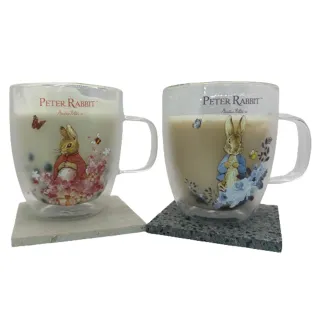 【PETER RABBIT 比得兔】比得兔雙層玻璃杯2件組/430ml