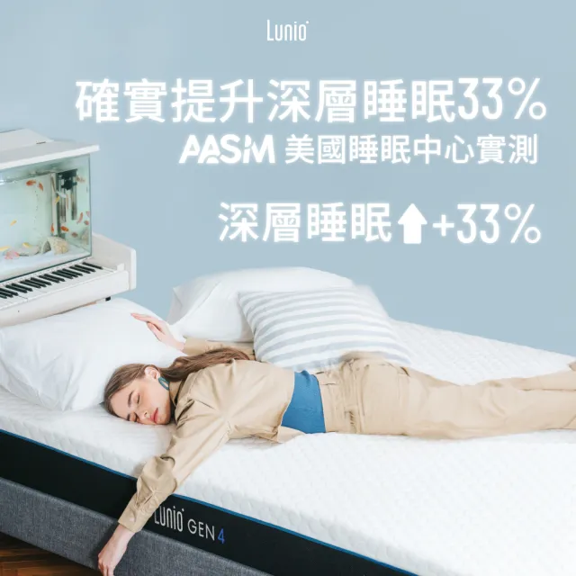 【Lunio】Gen3Pro石墨烯單人3尺乳膠床墊(6 段人體釋壓 涼感透氣 防蟎又吸震)