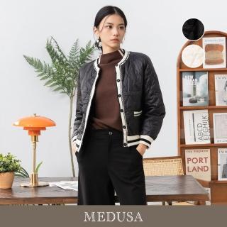 【MEDUSA 曼度莎】現貨-Icare 織帶邊小香風個性羽絨外套 - 2色（M-L）｜女外套 羽絨夾克 新品(210-11107)