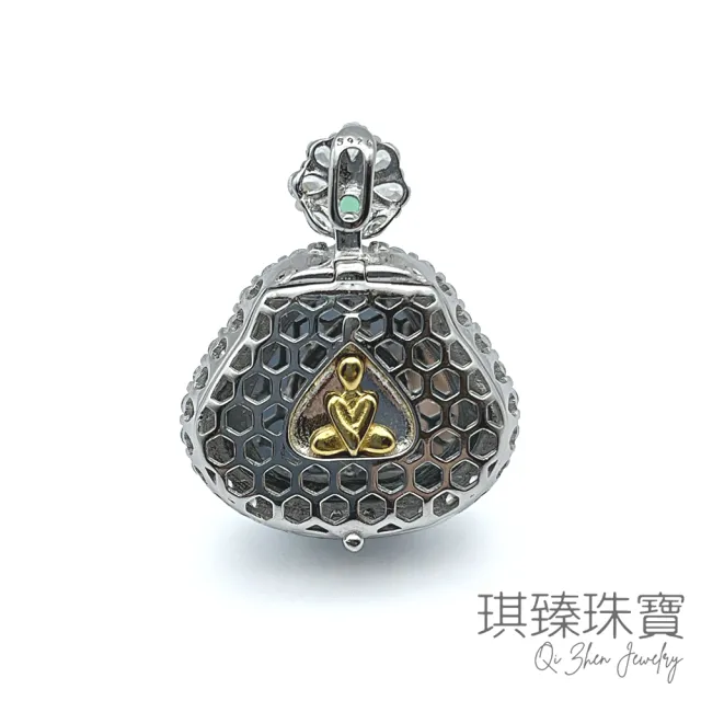 琪臻珠寶】天然A貨翡翠冰種藍水招財佛公吊墜(S925銀鑲_翡翠玉墜_招財