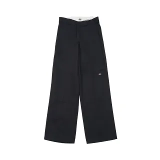 【Dickies】女款黑色經典斜紋材質雙膝設計舒適長褲｜DK012997BLK