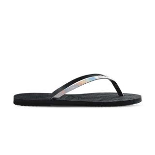 【havaianas 哈瓦仕】You Metallic 女鞋 黑銀色 哈瓦仕 夾腳拖 金屬鞋帶 拖鞋 4135102-0074W