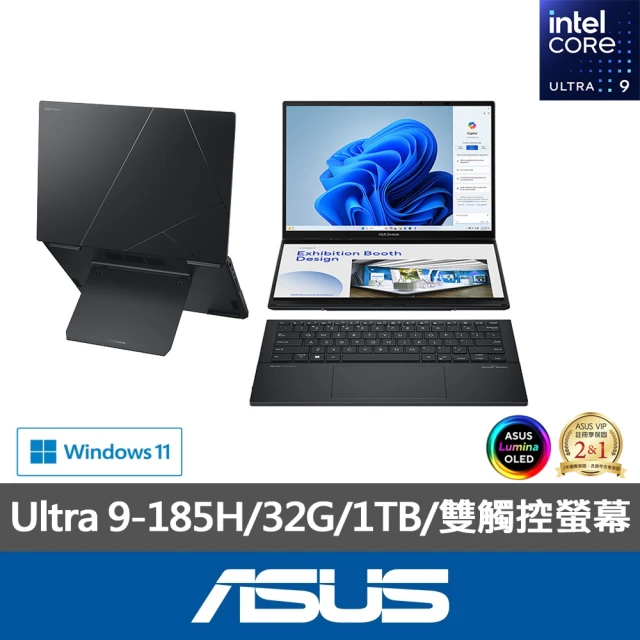 ASUS 華碩 14吋Ultra 9輕薄筆電(ZenBook Duo UX8406MA/Ultra 9-185H/32G/1TB SSD/W11/EVO/OLED)