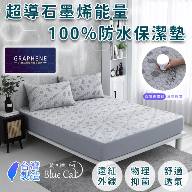 Blue Cat 藍貓 石墨烯100%防水保潔墊 床包式保潔