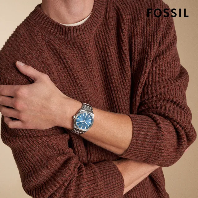 【FOSSIL 官方旗艦館】Everett系列 品格紳士沈著指針手錶 不鏽鋼錶帶 42MM(多色可選)