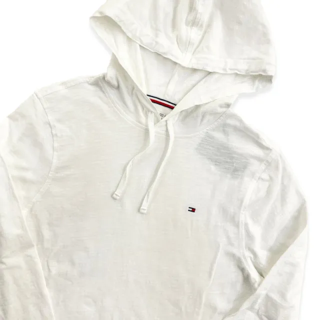 【Tommy Hilfiger】Tommy Hilfiger 薄帽T 電繡logo 純棉 大尺碼 長袖 連帽 無刷毛 帽T 平輸品(帽T 9201AA3)