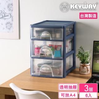【KEYWAY 聯府】秘書三層文書櫃-6入(收納櫃 抽屜櫃 文書櫃 MIT臺灣製造)