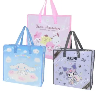 【小禮堂】Sanrio 三麗鷗 方形防水拉鍊購物袋 25L - 角色款 酷洛米 大耳狗(平輸品)