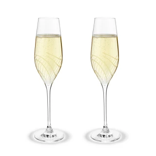 【北歐櫥窗】Holmegaard Cabernet Lines 舞動曲線 香檳杯(29cl、二入)