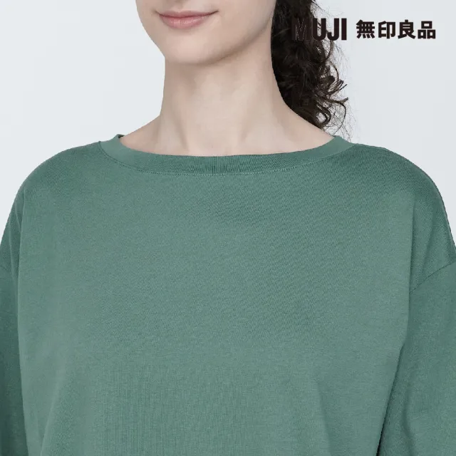 【MUJI 無印良品】女棉混天竺船領七分袖T恤(共7色)