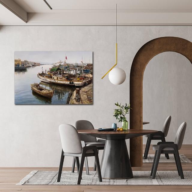 【御畫房】漁船 國家一級畫師手繪油畫60×90cm(VF-78)
