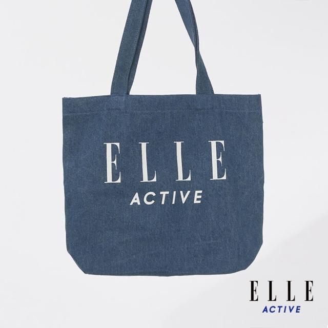 【ELLE ACTIVE】品牌經典牛仔帆布袋-藍色(EA24M2FN201#35)