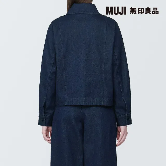 【MUJI 無印良品】女吉貝木棉混丹寧襯衫外套(暗藍)