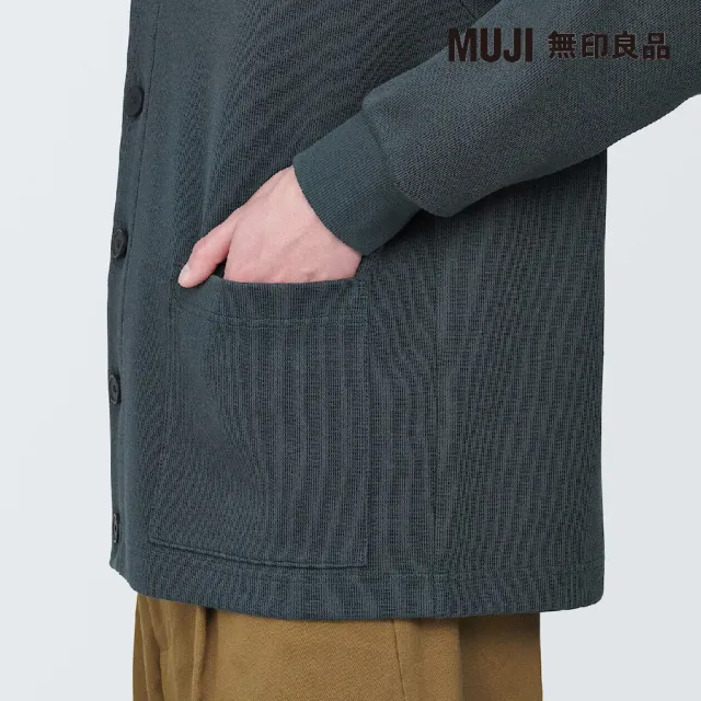 【MUJI 無印良品】男二重織Ｖ領開襟衫(共4色)