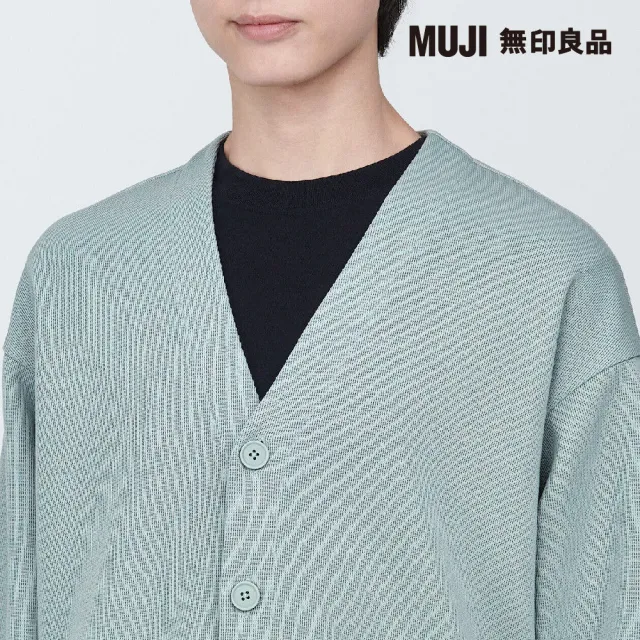 【MUJI 無印良品】男二重織Ｖ領開襟衫(共4色)