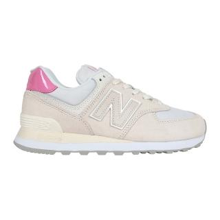 【NEW BALANCE】女休閒運動鞋-574系列 麂皮 慢跑 NB N字鞋 米白粉紅(WL5742BA)