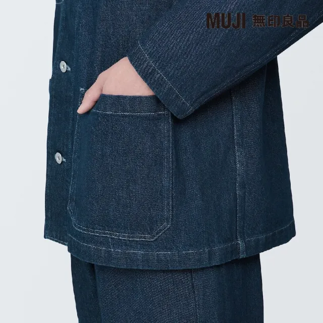 【MUJI 無印良品】男吉貝木棉混丹寧工作外套(暗藍)