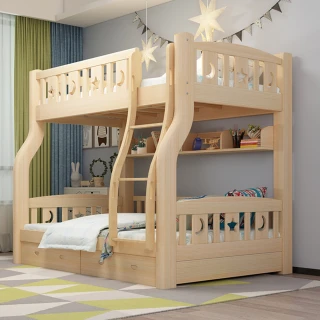 【HA Baby】兒童雙層床驚喜組合-爬梯升級版120床型+5.5CM記憶床墊優惠套組(上下鋪、雙層床、兒童床架)