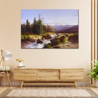 【御畫房】山谷有泉聲 國家一級畫師手繪油畫60×90cm(VF-91)