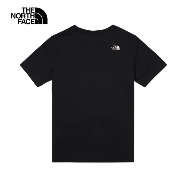 【The North Face 官方旗艦】北面女款黑色純棉三色品牌LOGO短袖T恤｜88G8JK3