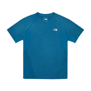 【The North Face】北面男款藍色吸濕排汗短袖T恤｜7WD3O01