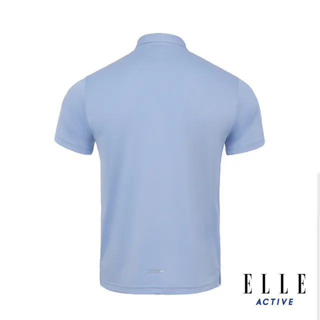 【ELLE ACTIVE】男款 休閒拼接短袖POLO衫-藍色(EA24M2M1103#25)