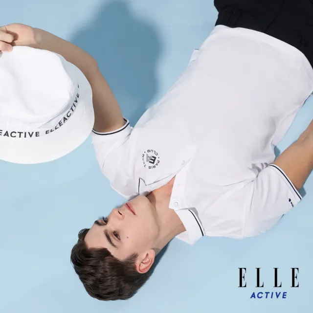 【ELLE ACTIVE】男款 休閒經典短袖POLO衫-白色(EA24M2M1105#90)