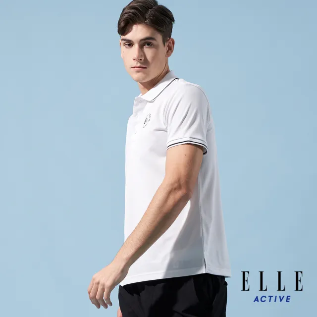 【ELLE ACTIVE】男款 休閒經典短袖POLO衫-白色(EA24M2M1105#90)