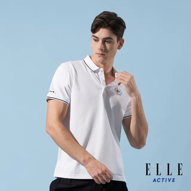 【ELLE ACTIVE】男款 休閒經典短袖POLO衫-白色(EA24M2M1105-90)