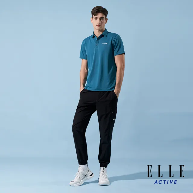 【ELLE ACTIVE】男款 法式經典短袖POLO衫-藍綠色(EA24M2M1101#46)