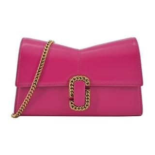 【MARC JACOBS 馬克賈伯】THE ST. MARC皮革鎖鏈斜揹包(紫紅)