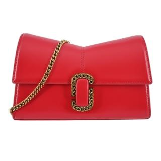 【MARC JACOBS 馬克賈伯】THE ST. MARC皮革鎖鏈斜揹包(紅)