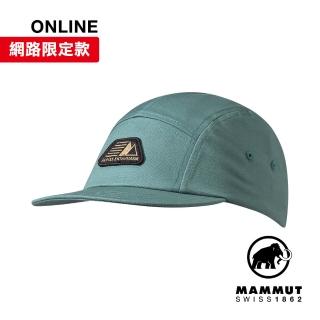 【Mammut 長毛象官方直營】Five Panel Cotton Cap 休閒有機棉露營帽 深玉石綠 #1191-01820