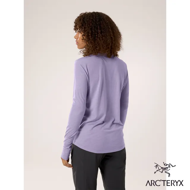 【Arcteryx 始祖鳥】女 Lana 羊毛長袖圓領衫(藍香紫)