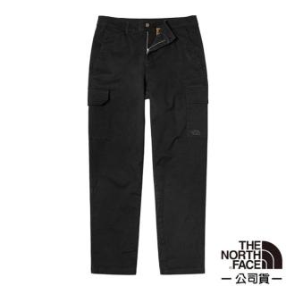 【The North Face】男 有機棉舒適工裝休閒長褲_亞洲版型.機能休閒褲.純棉材質(5B1D-JK3 黑 V)